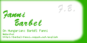 fanni barbel business card