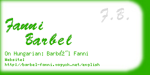 fanni barbel business card